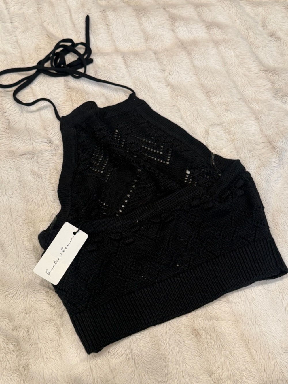 Black Knit Halter Camisole